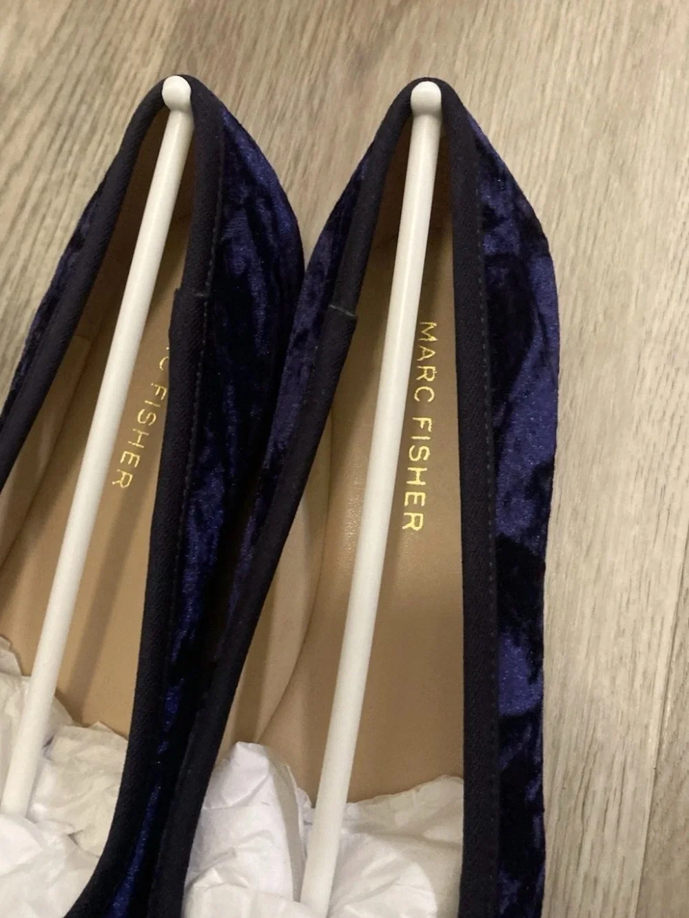 Marc Fisher Navy Velvet Studded Ballet Flats
